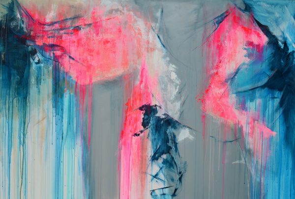 Martyna Wójcik obraz Intymnosc 100x150cm, róż szary niebieski
